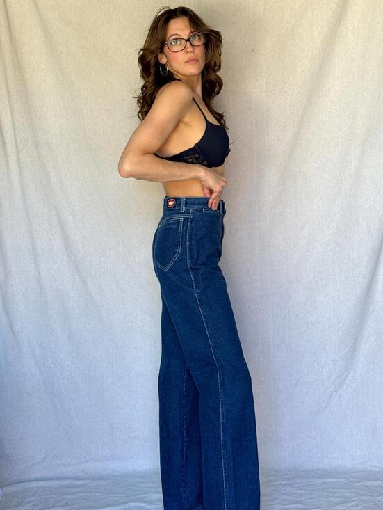 Denim - 80s Dark Wash High Rise Brittania Jeans